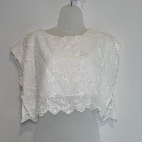 NWT HYFVE Cropped Peasant Blouse | Size L - Picture 1 of 3